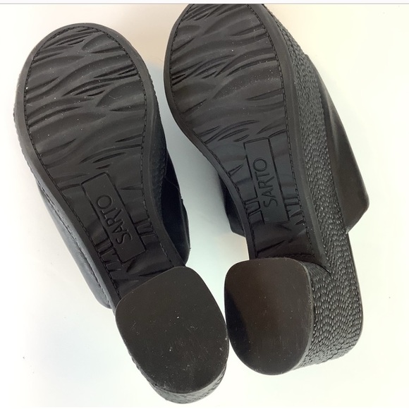 SARTO PLATFORM LEATHER COCO SLIP ON SANDALS 8 - Picture 4 of 6